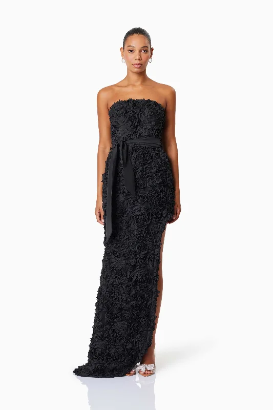 Special Promotion Megan Strapless Maxi Gown In Black