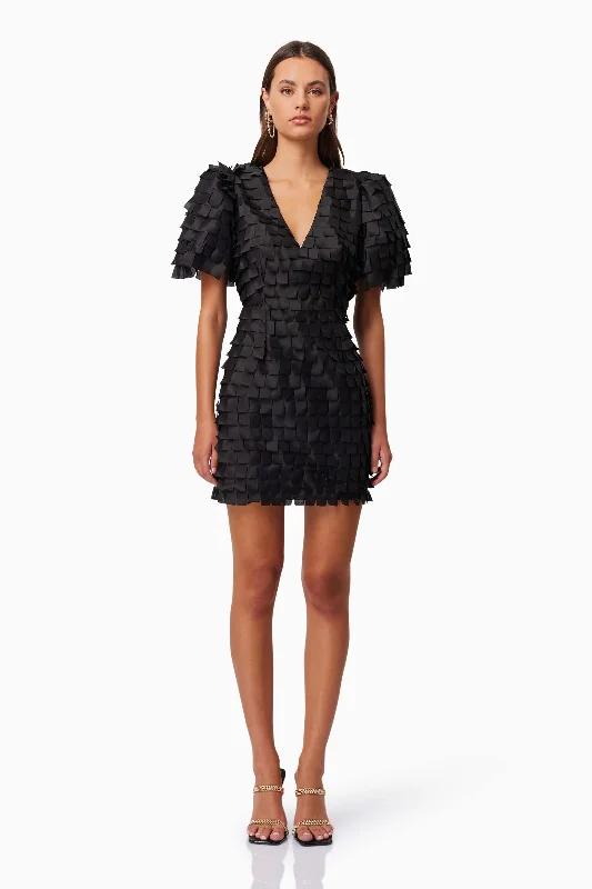 Online Specials Hailey Textured 3D Mini Dress In Black