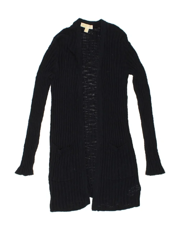 Lowest Prices MICHAEL KORS Womens Longline Cardigan Sweater UK 14 Large Navy Blue Cotton Lowest Prices MICHAEL KORS Womens Longline Cardigan Sweater UK 14 Large Navy Blue Cotton