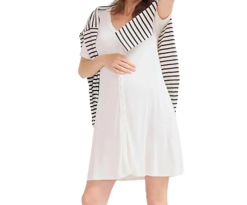 Crazy Deals The Softest Rib Nursing Mini Dress In Ivory