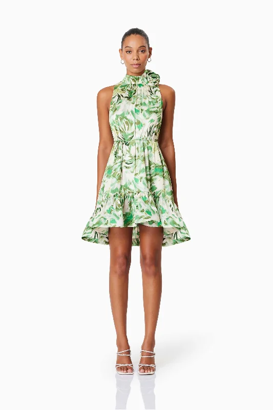Price Blitz Georgia Babydoll Day Dress In Green