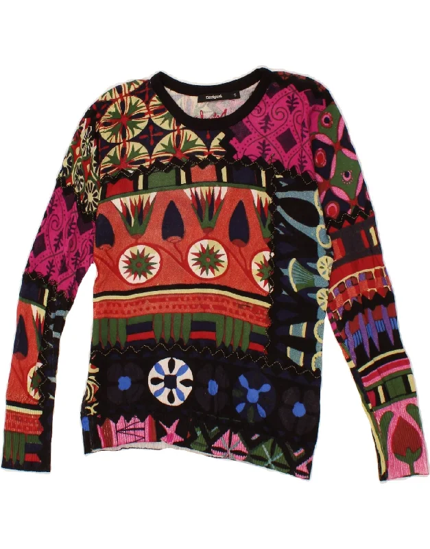 Huge Discounts DESIGUAL Womens Graphic Boat Neck Jumper Sweater UK 10 Small Multicoloured Huge Discounts DESIGUAL Womens Graphic Boat Neck Jumper Sweater UK 10 Small Multicoloured