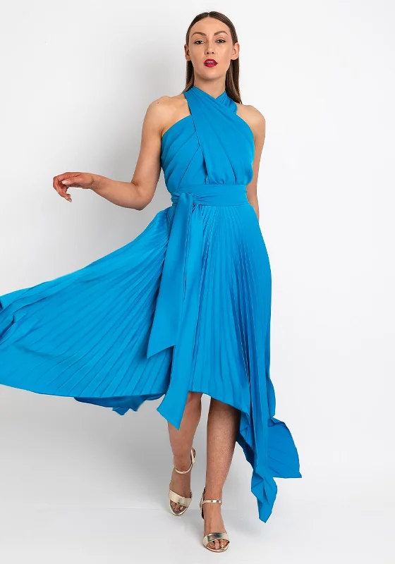 Massive Deals Kevan Jon Vienna Halter Neck Maxi Dress, Marine Blue