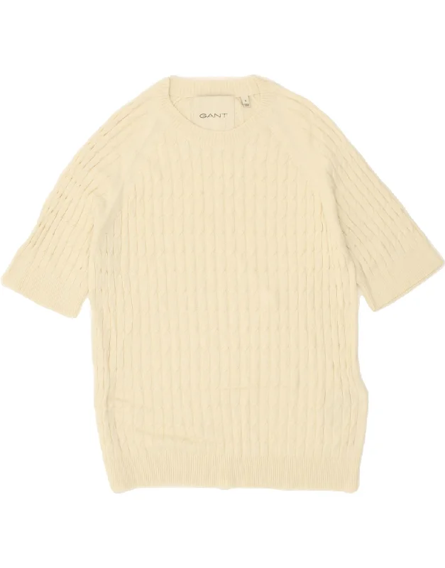 Deal of the Week GANT Womens Short Sleeve Crew Neck Jumper Sweater UK 10 Small Beige Deal of the Week GANT Womens Short Sleeve Crew Neck Jumper Sweater UK 10 Small Beige