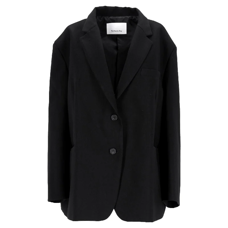 The Frankie Shop Single Breasted Blazer in Black Wool