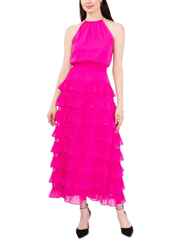 Get It Before It’s Gone Womens Chiffon Tiered Evening Dress