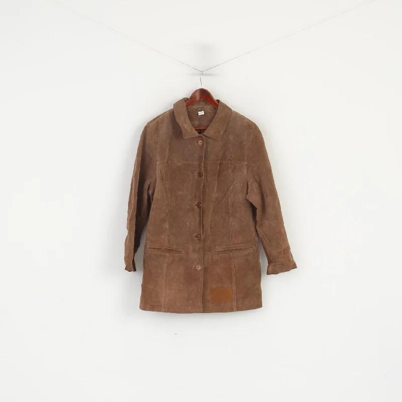 Lowest Price Vintage Women 20 46 XL Jacket Brown Leather Vintage Boho Single Breasted Top