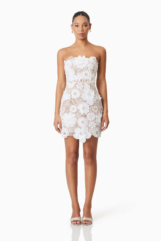 Quick Sale Autumn Strapless Mini Dress In White
