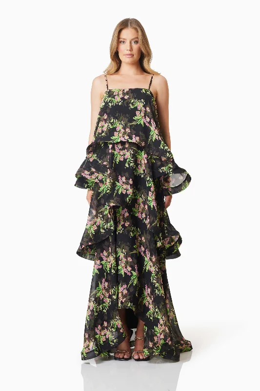 Great Bargains Ula Tiered Maxi Dress Black