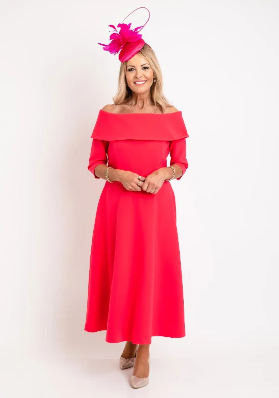 Daily Deals Claudia C Lambrusco Boat Neck Dress, Pink