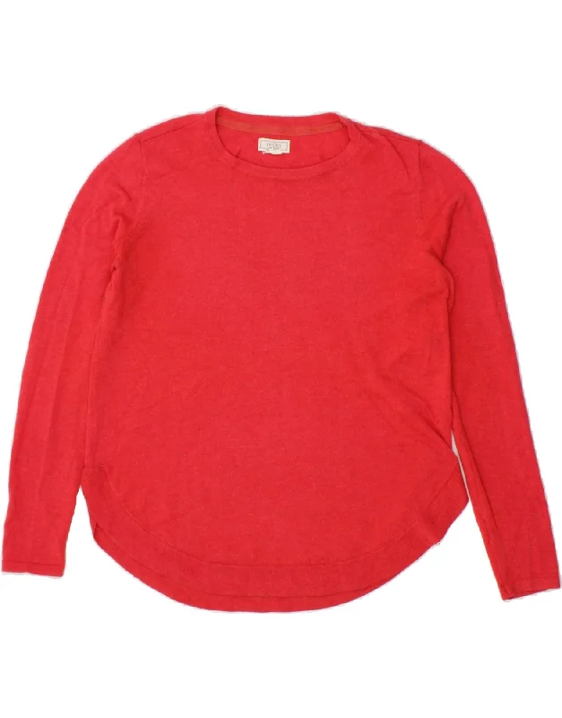 FAT FACE Womens Boat Neck Jumper Sweater UK 10 Small Red Polyester