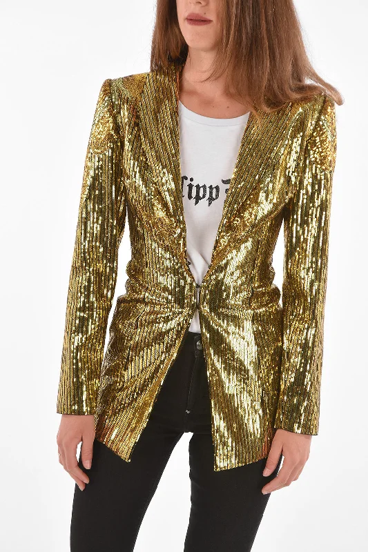 Philipp Plein Couture Shawl Lapel Sequined Blazer S Standard Size