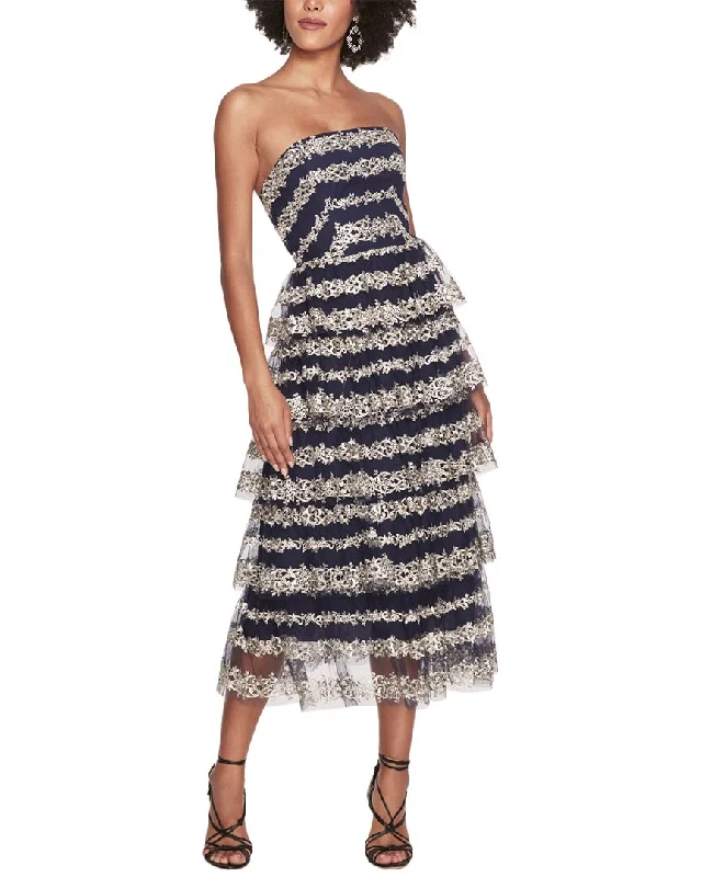 Customer Appreciation Sale Marchesa Notte Tiered Midi Dress