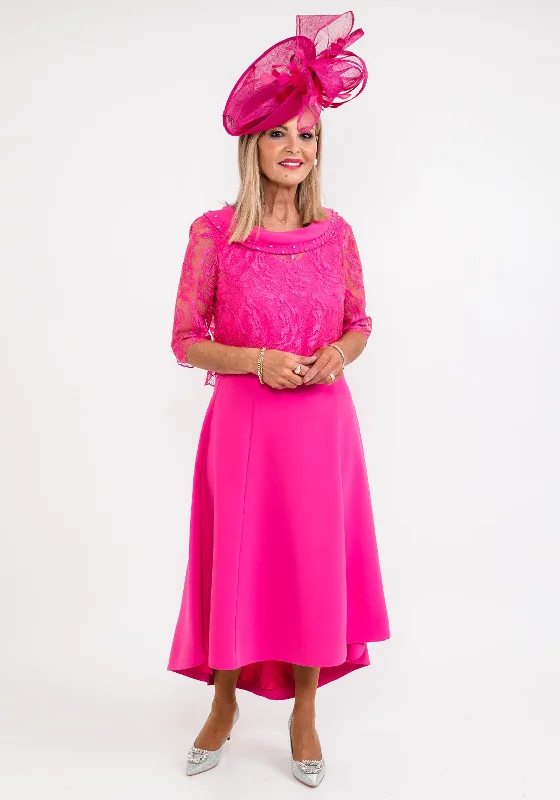 Deal Frenzy Lizabella Lace Bolero & Dress Two Piece, Pink