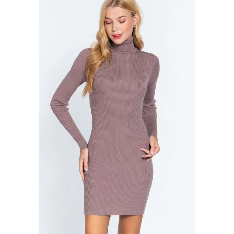 Limited Time Turtle Neck Sewater Mini Dress