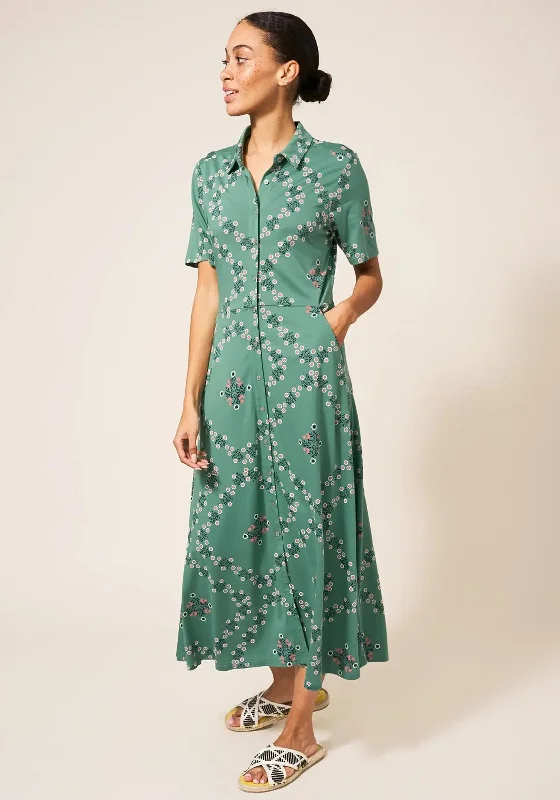 Best Deals White Stuff Rua Print Jersey Midi Dress, Green Multi