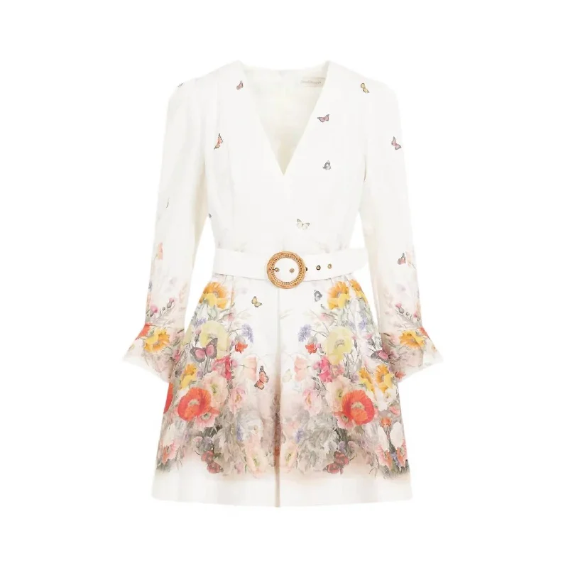 Exclusive Offers Tranquillity Mini Dress In Red Butterflies
