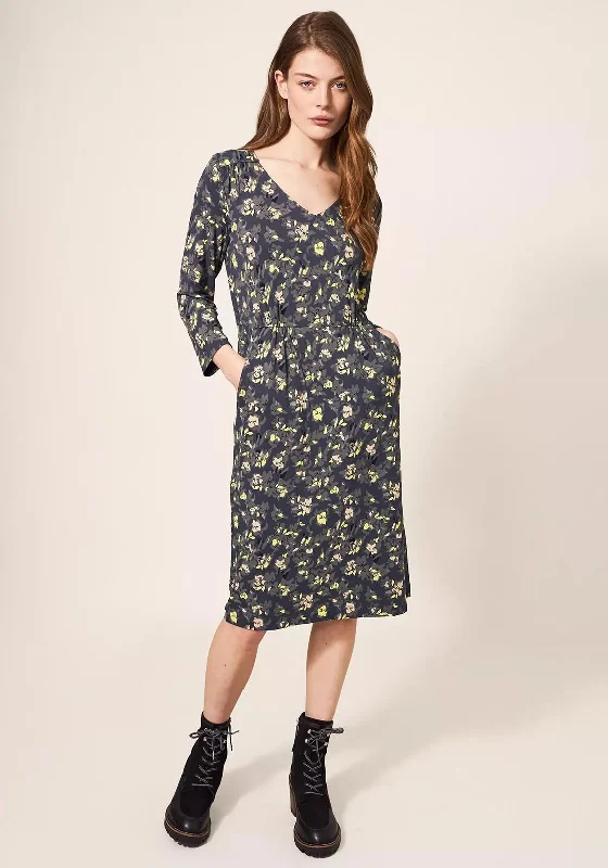 Crazy Savings White Stuff Tallie Floral Print Jersey Dress, Grey Multi