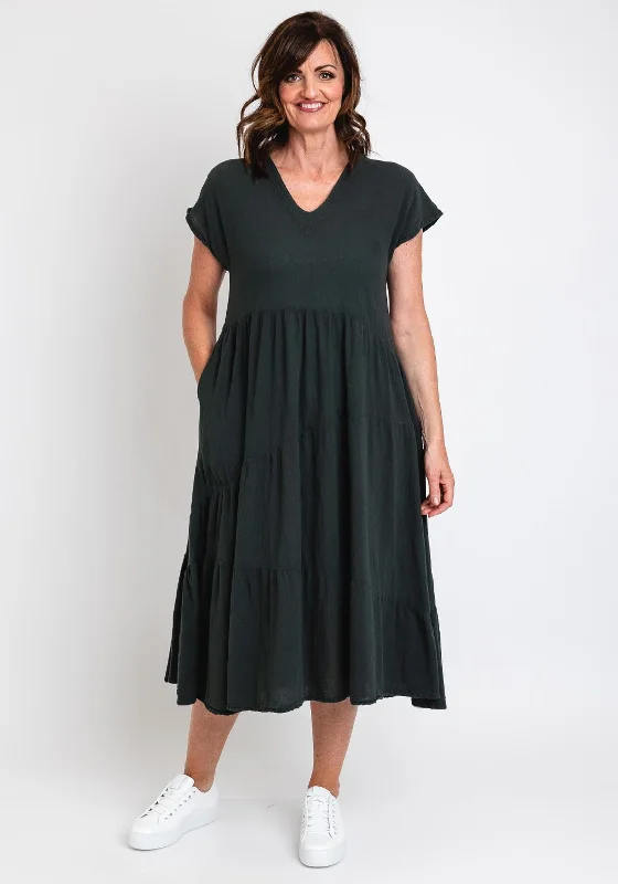 The Best Prices One Life Toucan Tiered Smock Maxi Dress, Juniper