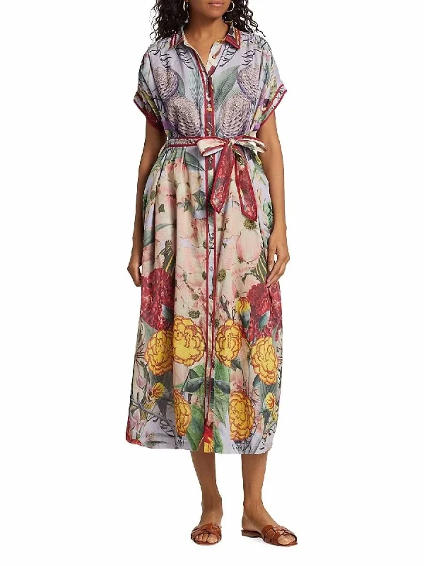 Valerie Kaftan In Floral Lilac