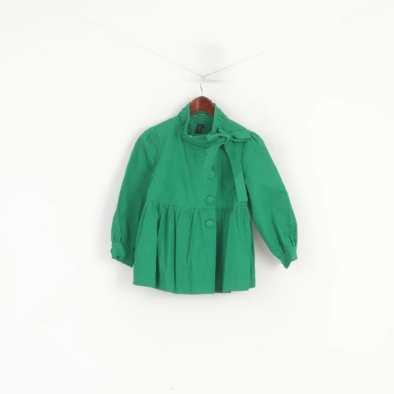 Discount Deals Topshop Women 10 S Jacket Green Baby Doll Cotton Corpped Elagant 3/4 Sleeve Top