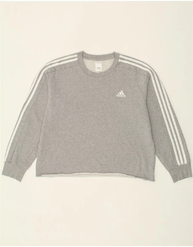 Sneak Peek Sale ADIDAS Womens Oversized Sweatshirt Jumper UK 16 Large Grey