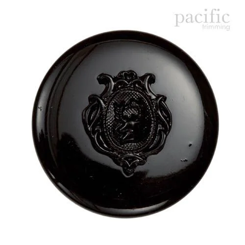 Deal Explosion Crest Black Polyester Shank Jacket Coat Button