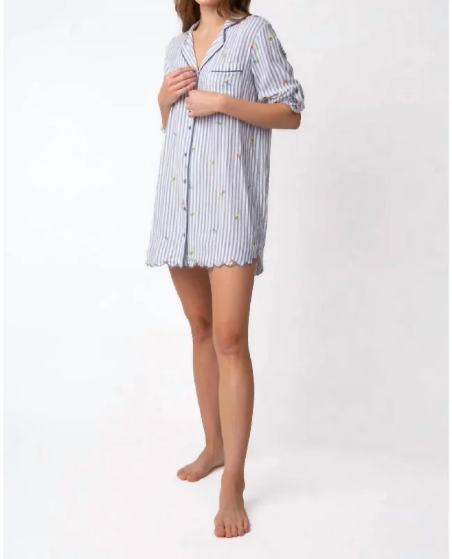 Hurry In Build Buttercup Night Shirt Mini Dress In Ivory