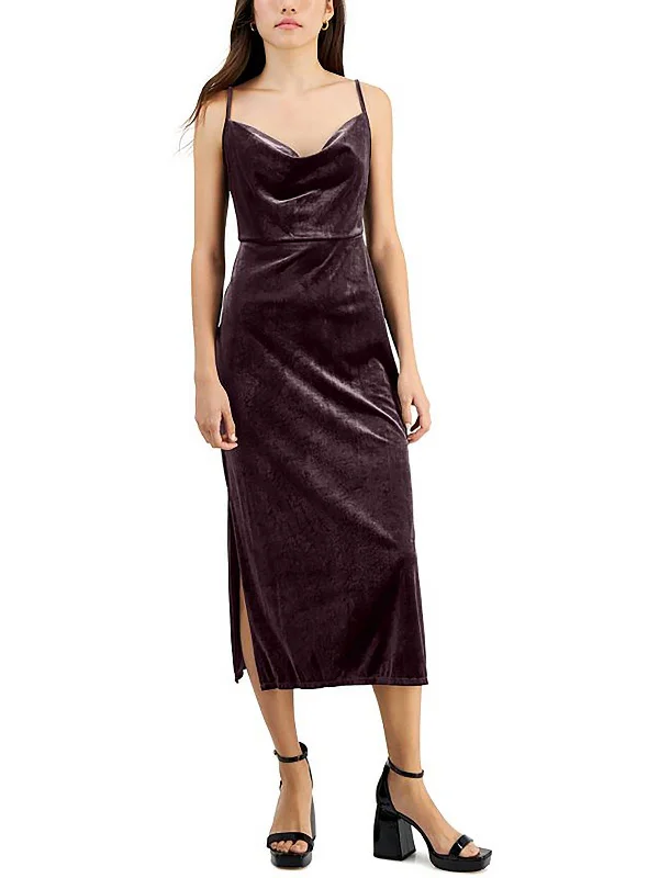 Massive Deals Petites Womens Prom Velour Cocktail And Party Dress
