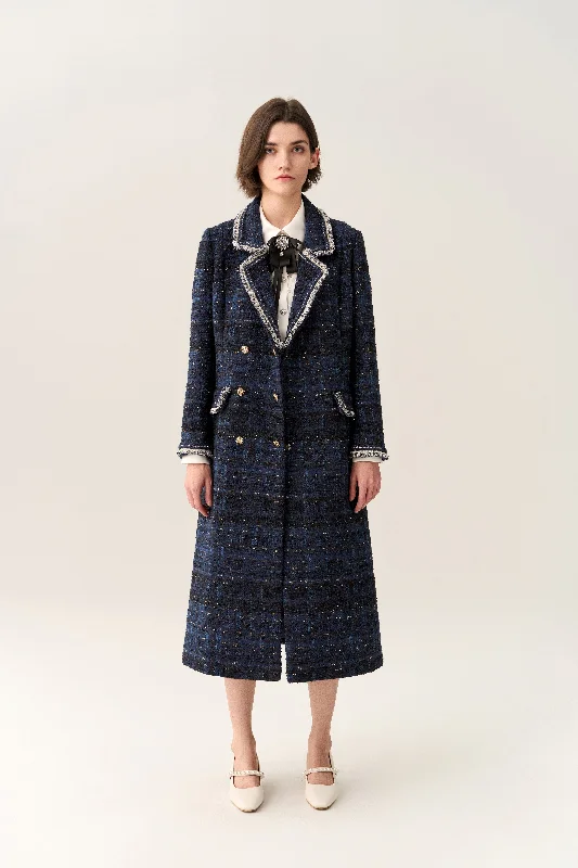 New Markdowns Notched-lapel Double-breasted Maxi Coat