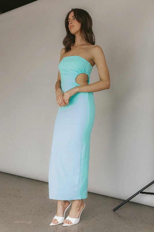 Exclusive Deal Taking Bets Strapless Cut-Out Midi Dress Mint