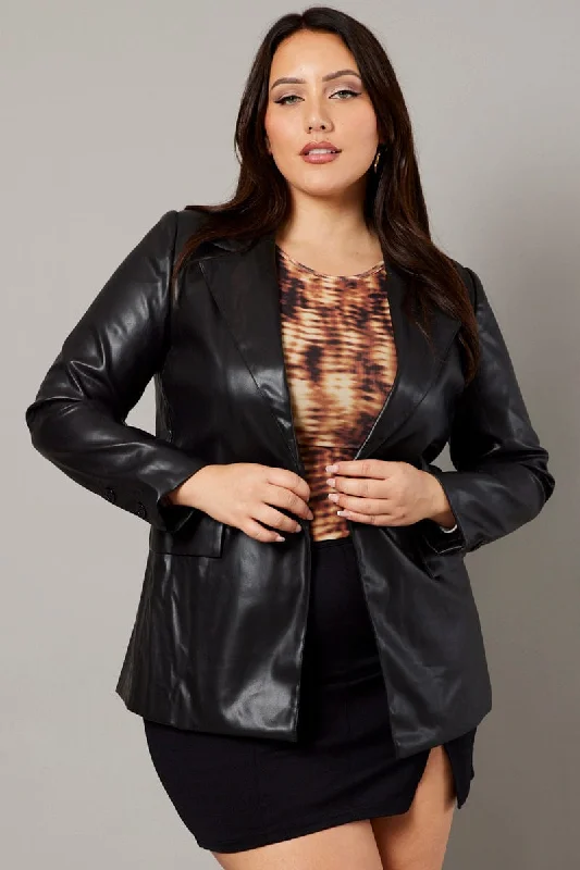 Black Pu Blazer