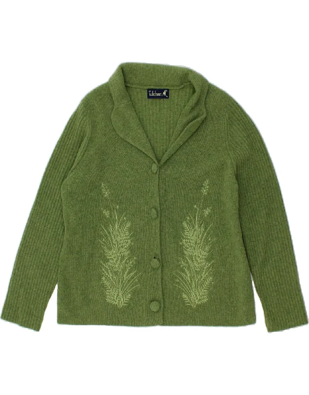 TULCHAN Womens Cardigan Sweater UK 18 XL Green Wool