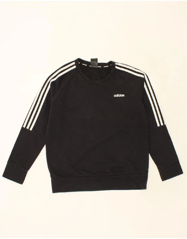 Today Only ADIDAS Womens Sweatshirt Jumper UK 16/18 Large Black Cotton