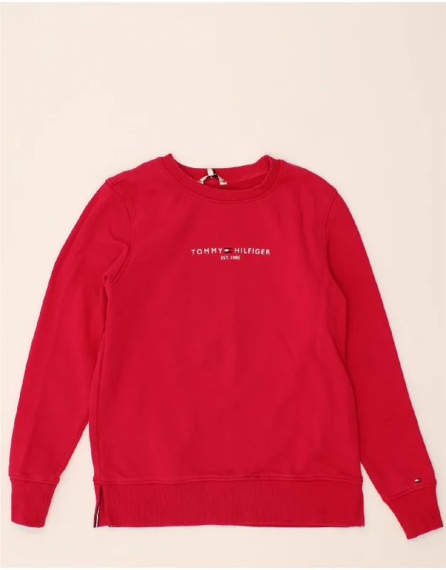 Extra Discounts TOMMY HILFIGER Womens Graphic Sweatshirt Jumper UK 10 Small Red Cotton Extra Discounts TOMMY HILFIGER Womens Graphic Sweatshirt Jumper UK 10 Small Red Cotton