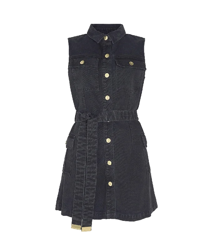 Weekend Deal Tamsin Denim Mini Dress - Black