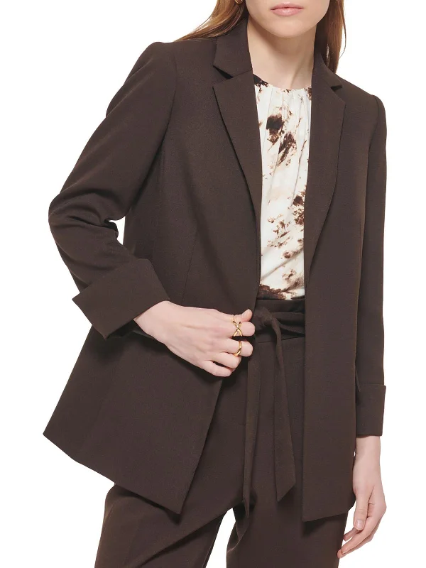 Womens Notch Collar Suit Separate Open-Front Blazer