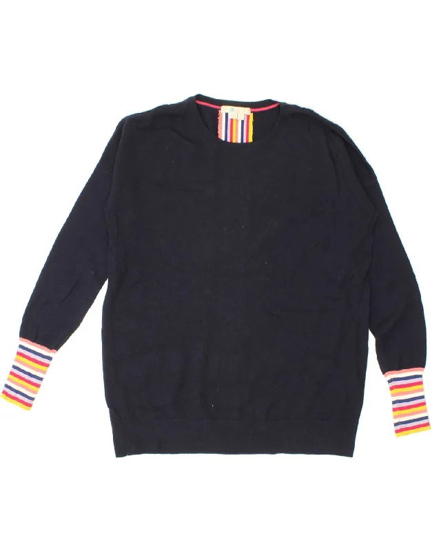 Extra Discounts BODEN Womens Crew Neck Jumper Sweater UK 10 Small Navy Blue Wool