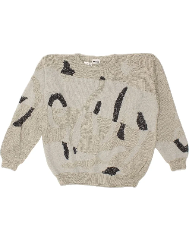 Special Promotion VINTAGE Womens Abstract Pattern Boat Neck Jumper Sweater UK 16 Large Grey Special Promotion VINTAGE Womens Abstract Pattern Boat Neck Jumper Sweater UK 16 Large Grey
