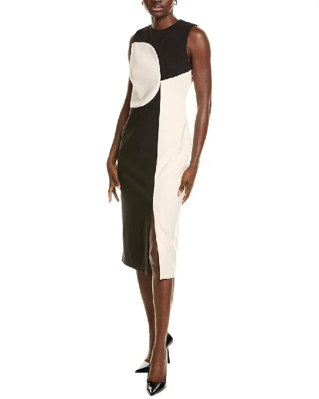 Great Bargains Anne Klein Abstract Colorblocked Midi Dress