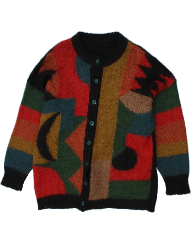 VINTAGE Womens Cardigan Sweater UK 18 XL Multicoloured Colourblock