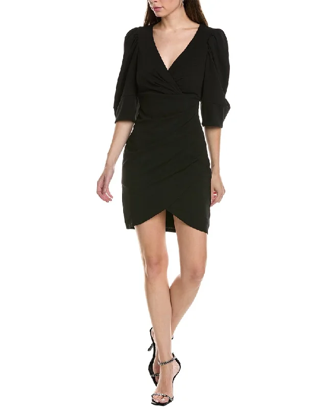 Price Reduction Krisa Wrap Puff Sleeve Mini Dress