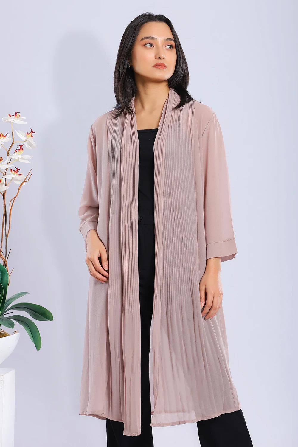 Price Reduction Pleated Long Shrug
