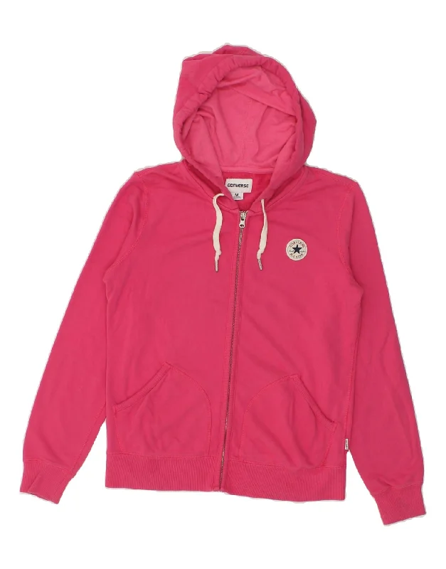 Limited Time Discount CONVERSE Womens Zip Hoodie Sweater UK 14 Medium Pink