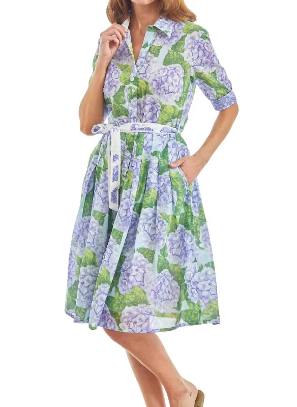Overstock Sale Mrs Maisel Hydrangea Midi Dress In Lavender,spring Green