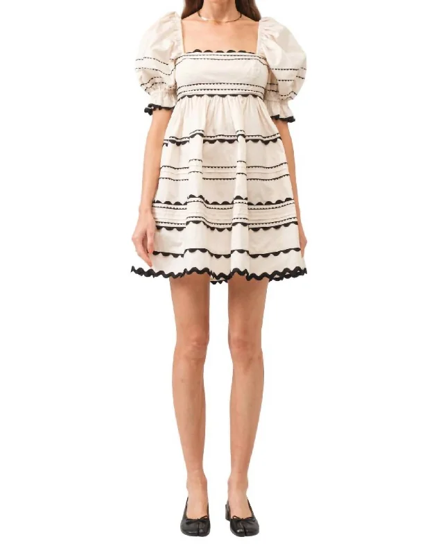 Super Savings Jennie Mini Dress In Cream