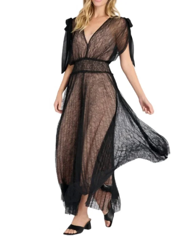 Super Sale Solange Lace Dress In Black/nude
