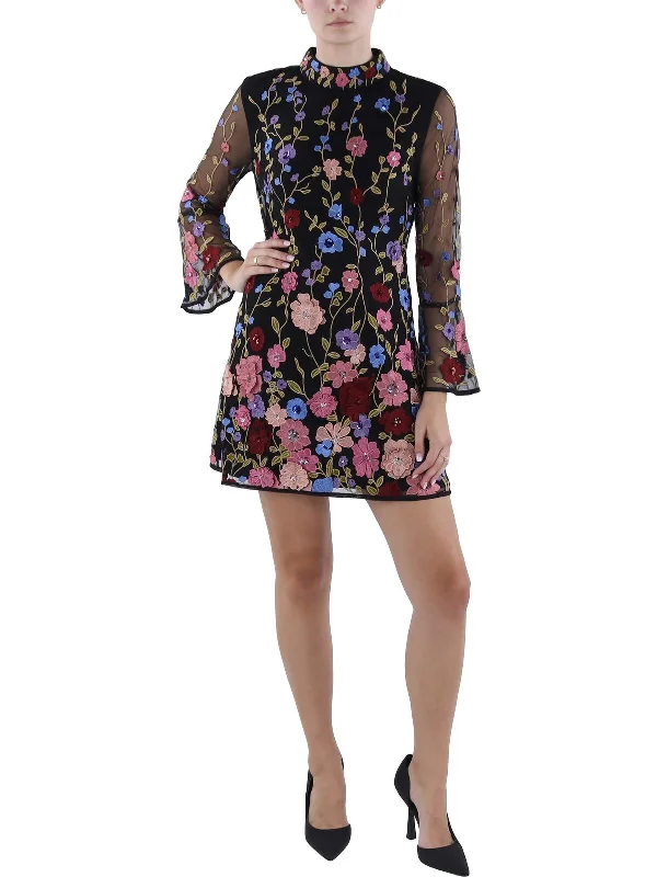 Fantastic Offers Womens Above Knee Embroidered Shift Dress