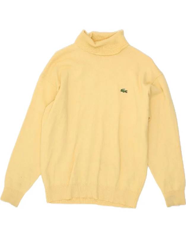 Incredible Offers LACOSTE Womens Roll Neck Jumper Sweater UK 16 Large Yellow
