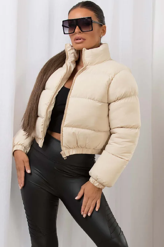 Clearance Event Off White Crop Puffer Jacket